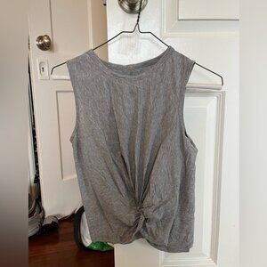 Lululemon Gray Sleeveless Twist Front Knot Tank Top